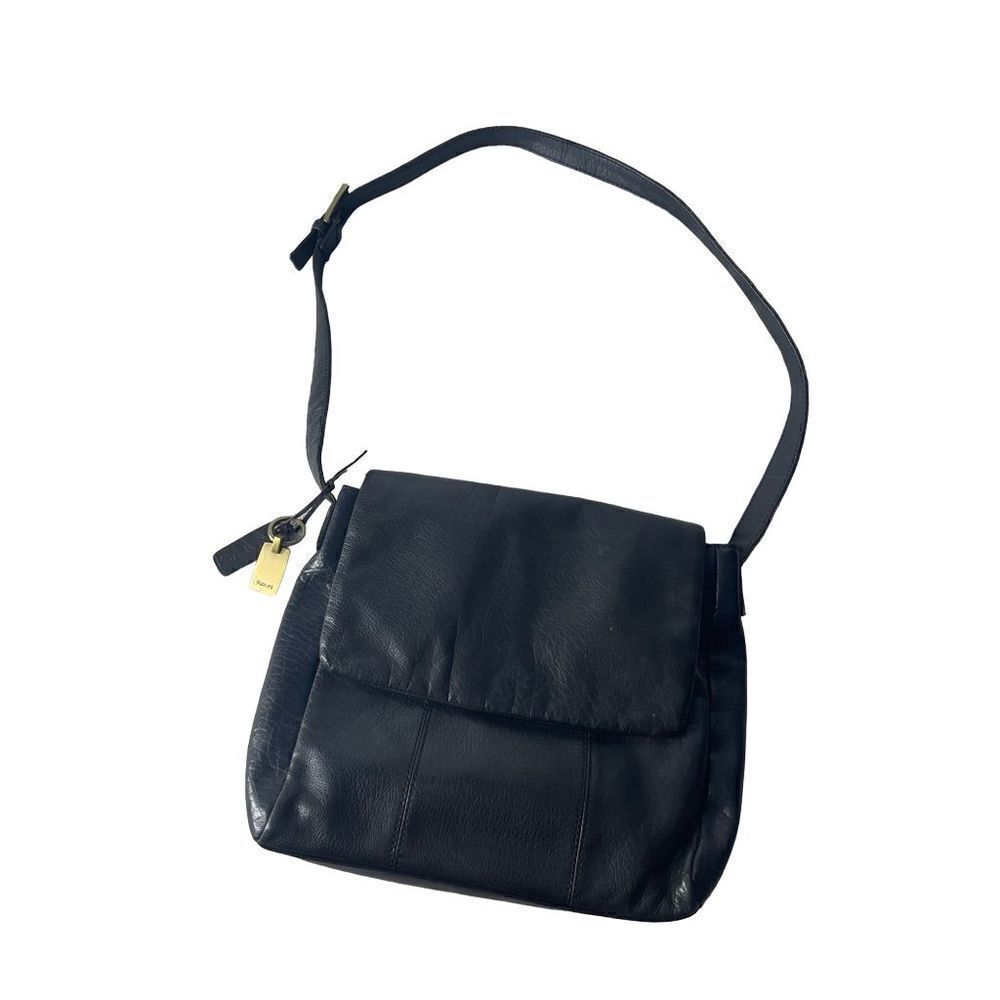 Rolfs Vintage Black Leather Cross-Body Bag